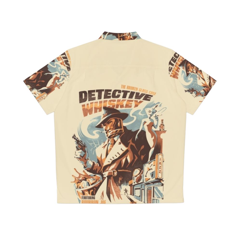 Vintage style detective whiskey Hawaiian shirt - Back