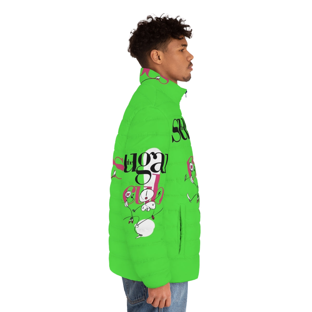 The Sugarcubes Puffer Jacket featuring iconic Bjork and new wave inspired design - men side right