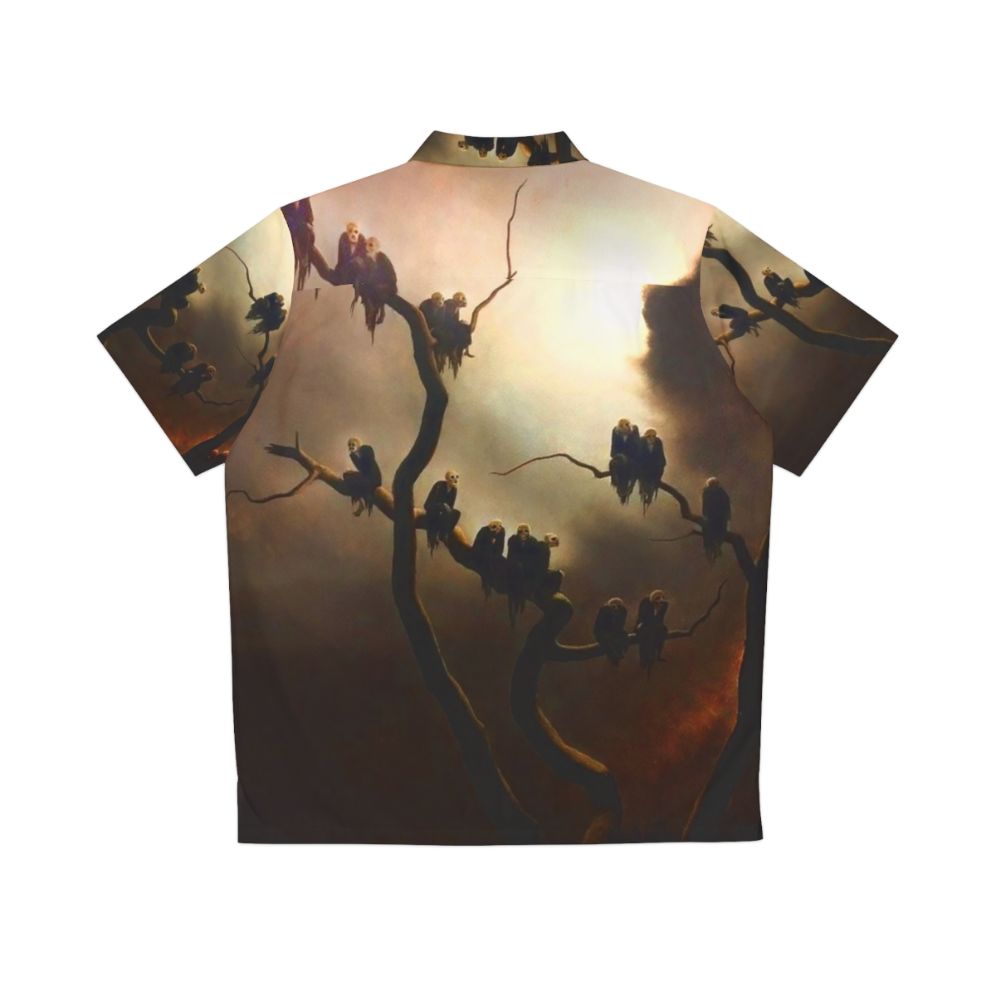 Vivid retro ghosts in a tree hawaiian shirt - Back