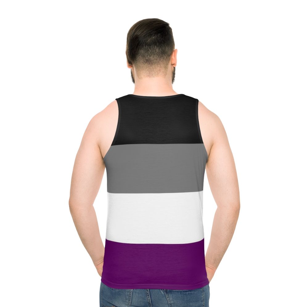 Unisex asexual pride flag tank top - men back