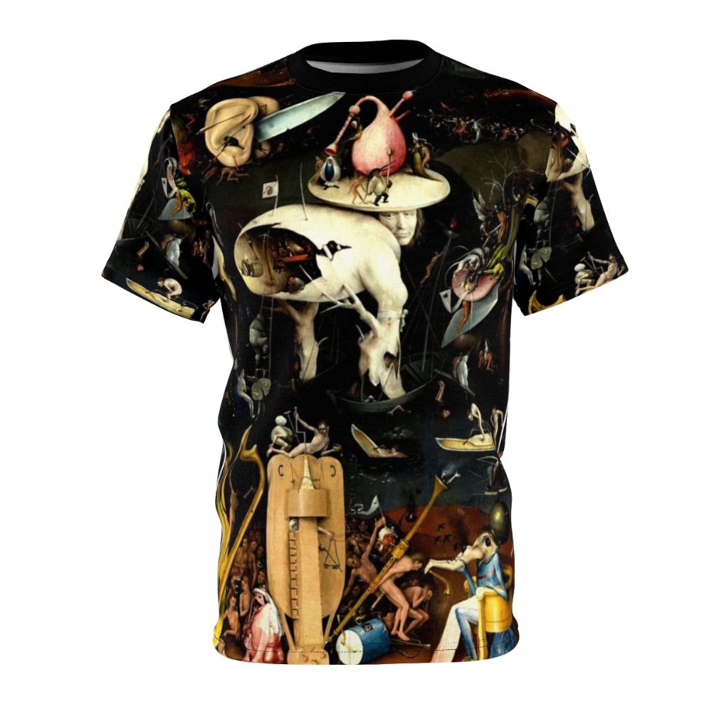 T-shirt featuring a surreal and symbolic depiction of hell by the renowned Renaissance artist Hieronymus Bosch.