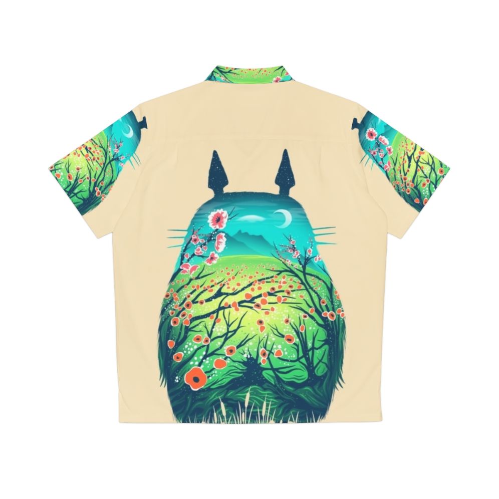 Anime-inspired Hawaiian shirt with a surreal, fantasy forest design - Back