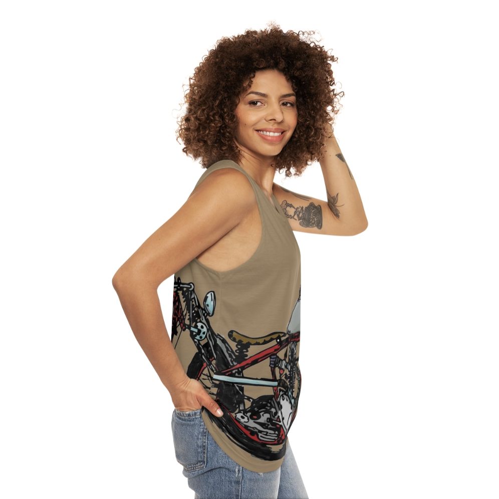 Bobber unisex vintage motorcycle tank top - women side