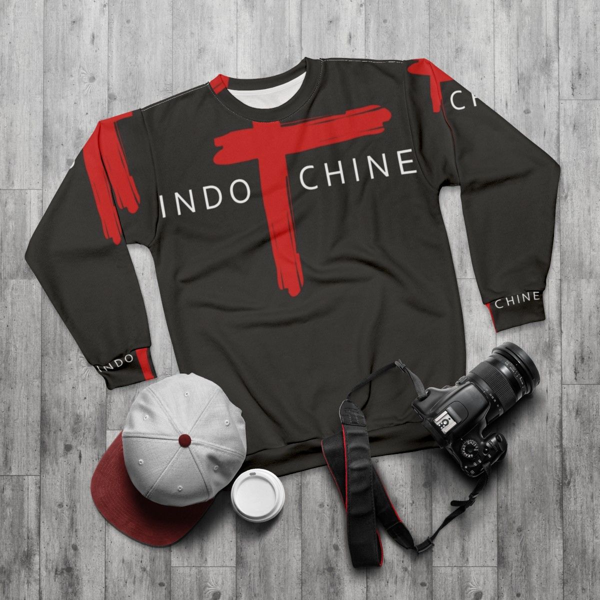 Indochine band logo sweatshirt - flat lay