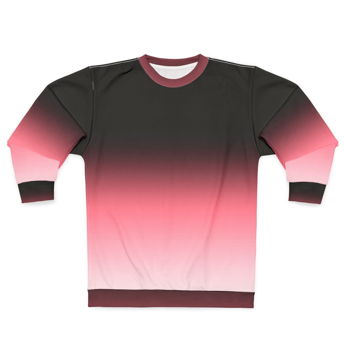 Ombre dip dye black pink white gradient pattern sweatshirt