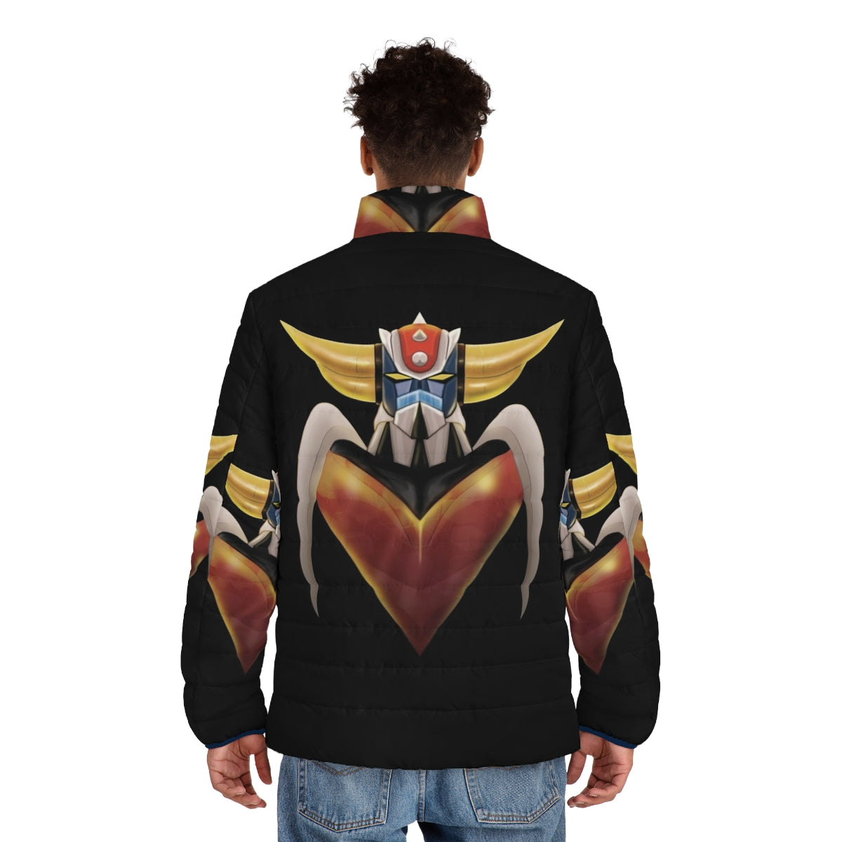 UFO Robot Grendizer Anime Puffer Jacket featuring the iconic Japanese robot character - men back