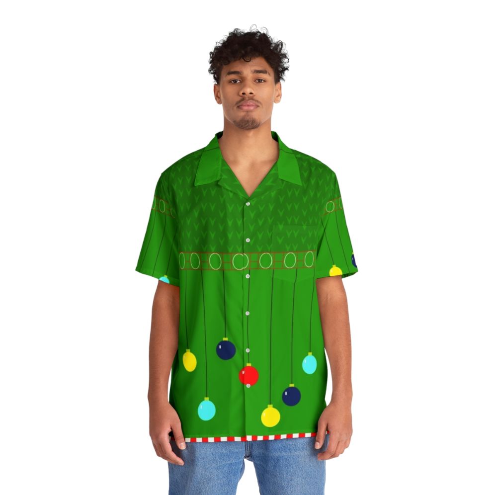 Arthur Claus Sweater Hawaiian Shirt with Ornaments and Ho Ho Ho - Lifestyle