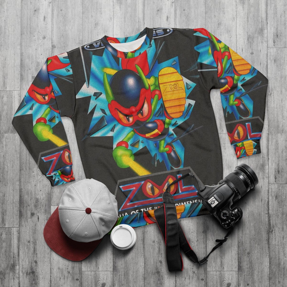 Retro Video Games Zool V2 Sweatshirt - flat lay