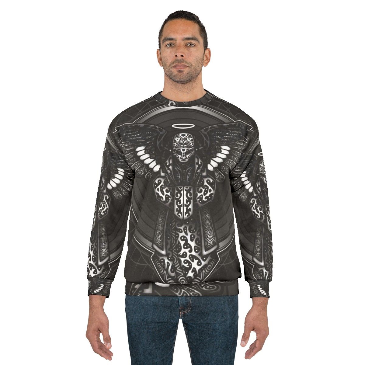 Anunnaki-inspired sweatshirt with ancient Sumerian symbols - men