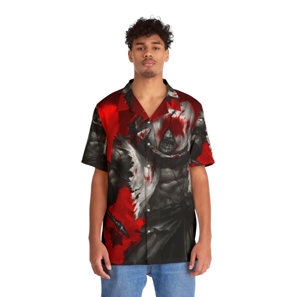 Darkest Dungeon Hawaiian Shirt with Lovecraftian Design - People Front