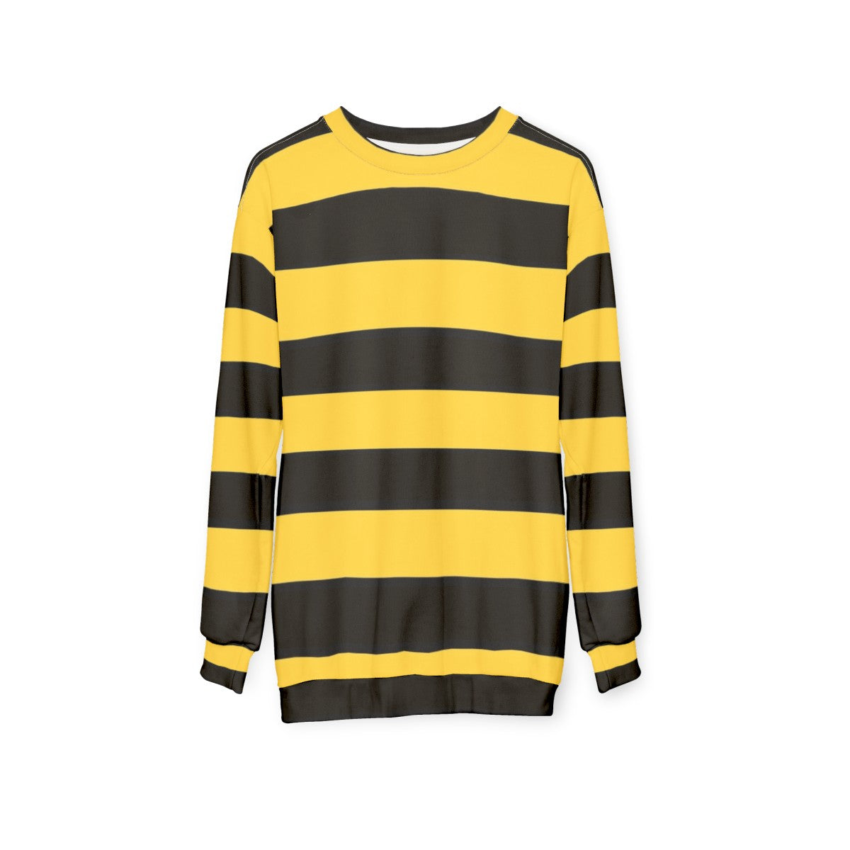 Bumble bee sweatshirt with bright yellow and black contrasting patterns - hanging