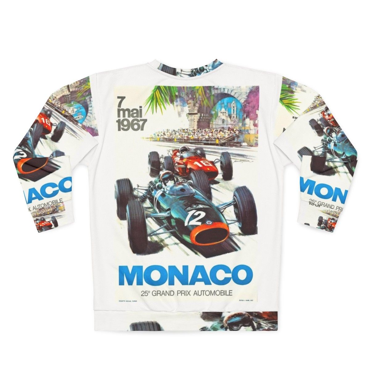 1967 Monaco Grand Prix Vintage Formula 1 Racing Sweatshirt - Back