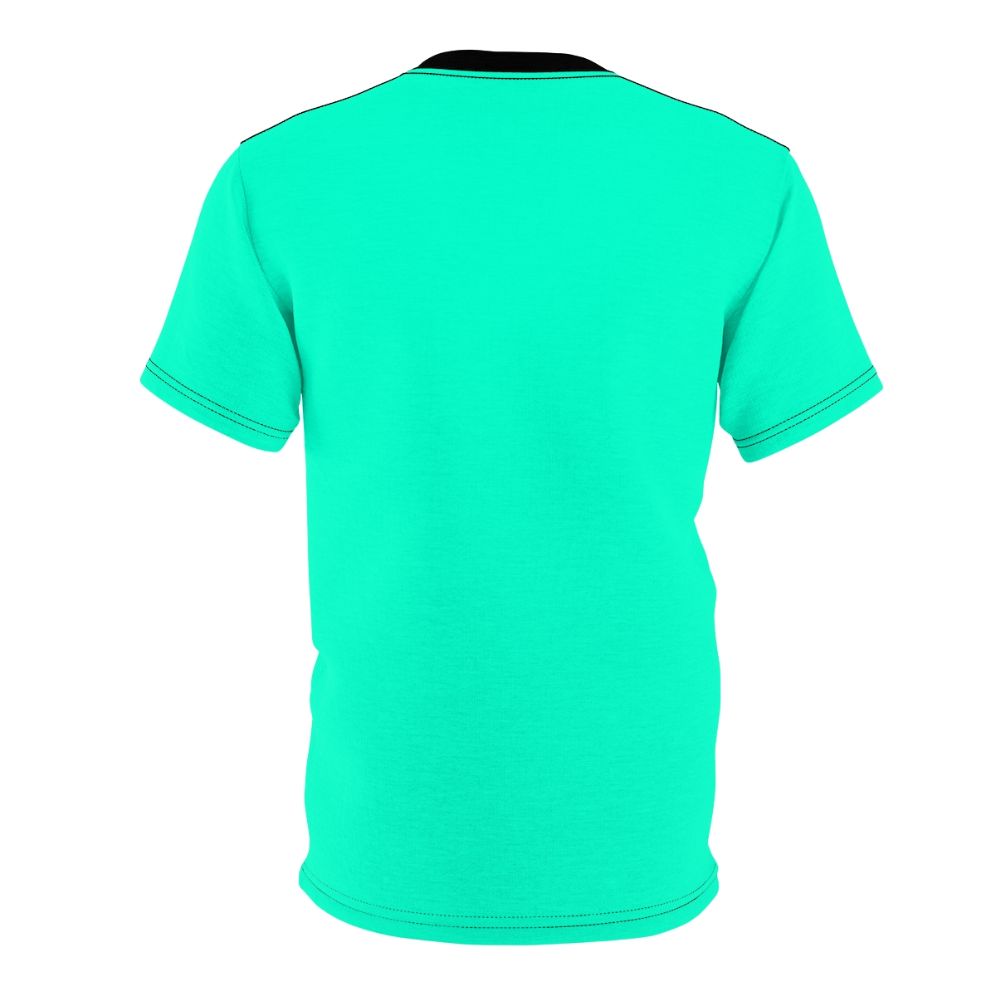 Bright neon gradient and color-block design on a high-quality t-shirt. - Back