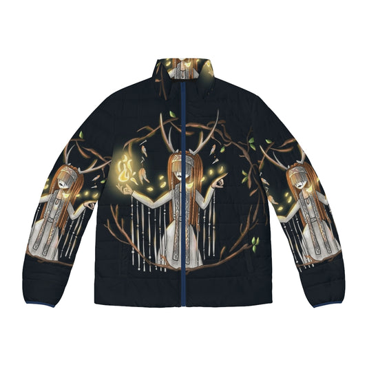 Heilung Fanart Puffer Jacket featuring the band's iconic imagery and symbolism