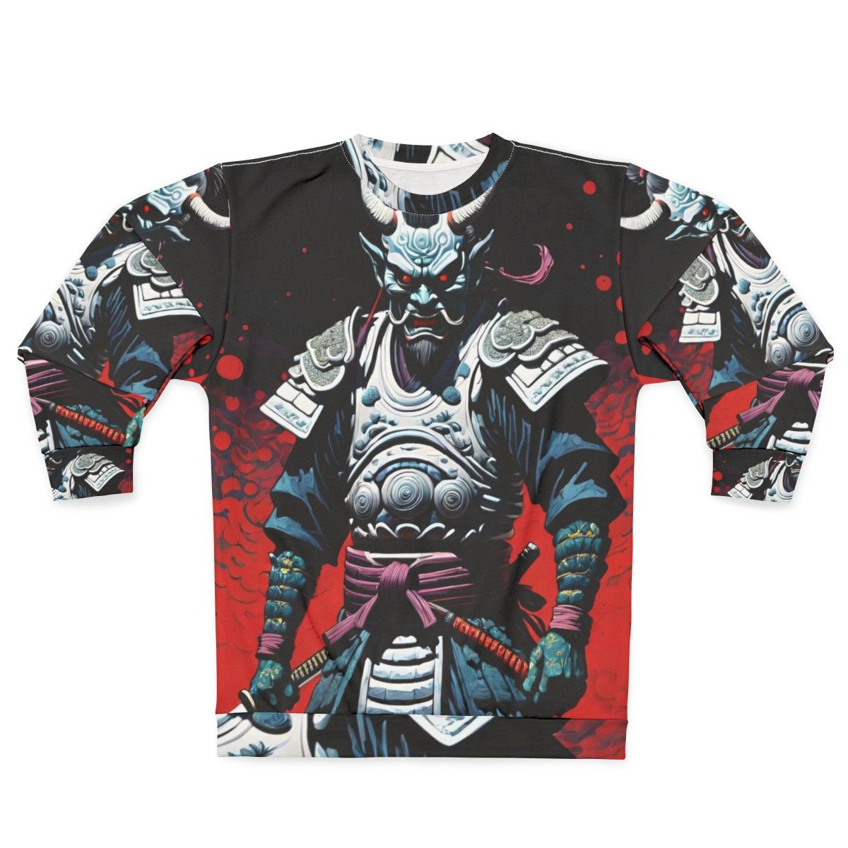 Samurai demon oni anime inspired Japanese warrior sweatshirt