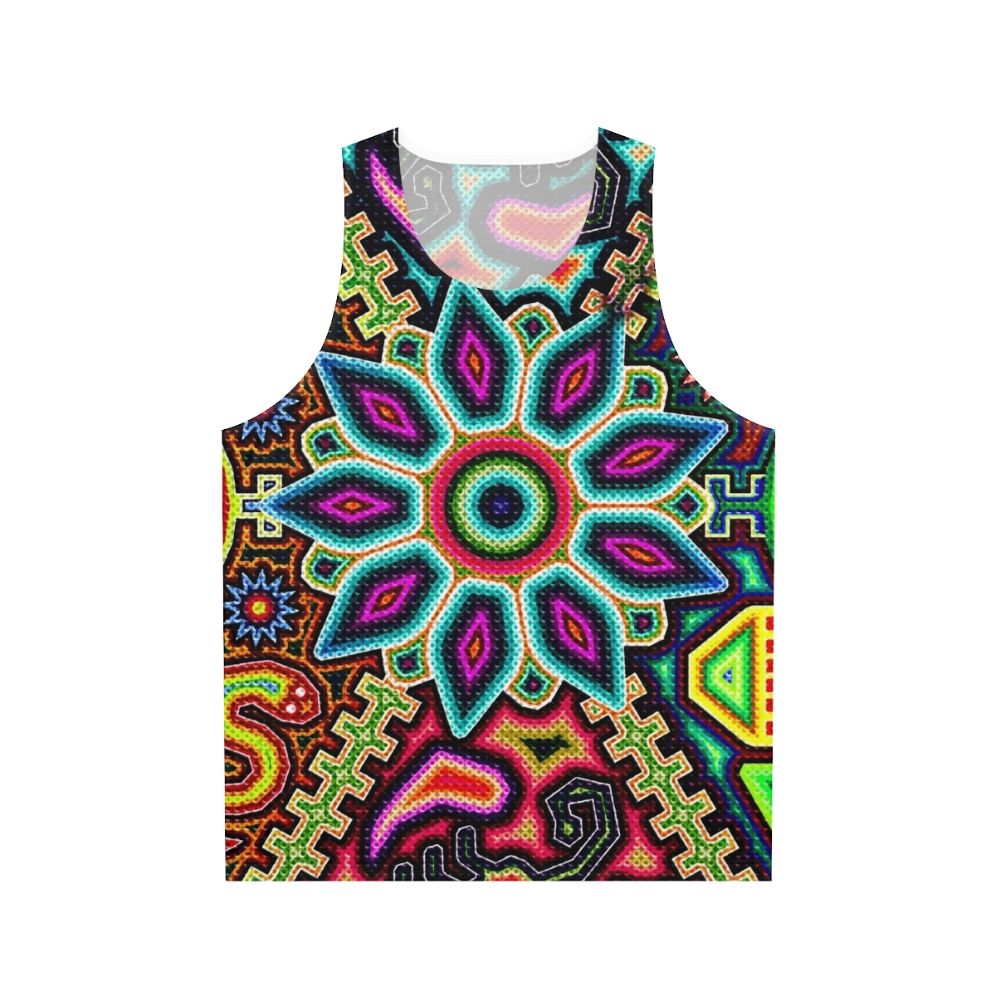 Huichol art Mexico unisex tank top