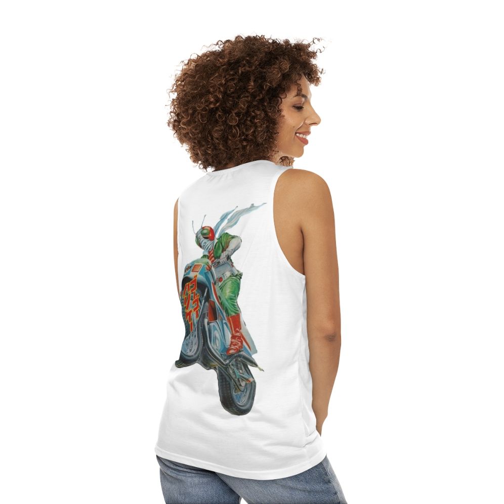 Kamen Rider V3 Superhero Motorcycle Unisex Tank Top - women back