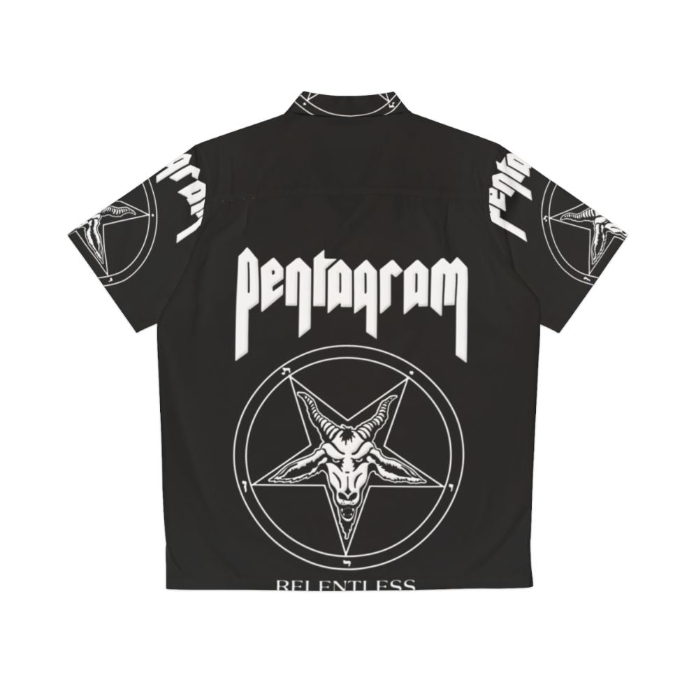 Pentagram Relentless Heavy Metal Hawaiian Shirt - Back