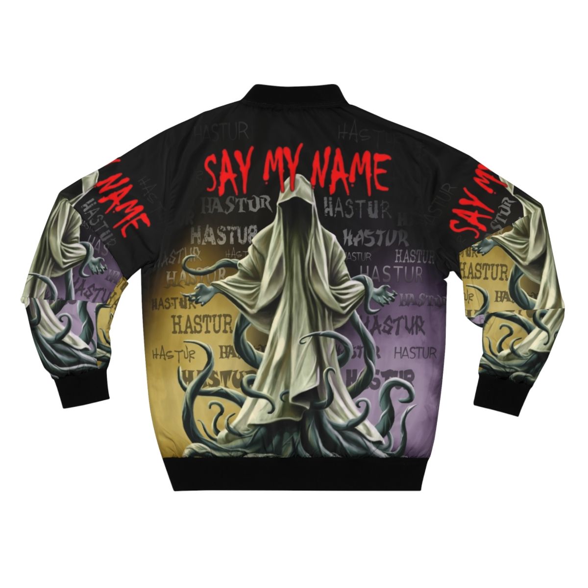 Hastur bomber jacket with Lovecraft's eldritch horror design - Back