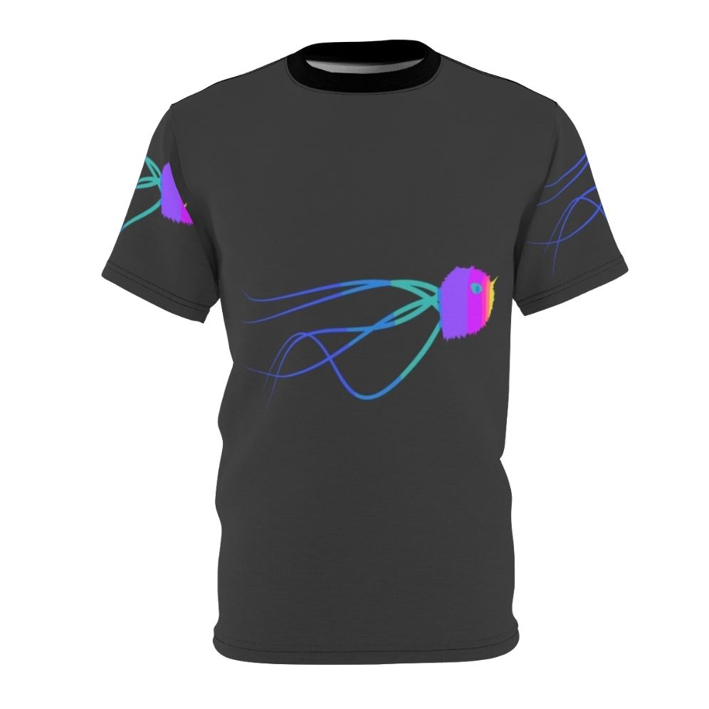 Colorful abstract jellyfish design on a high-quality t-shirt