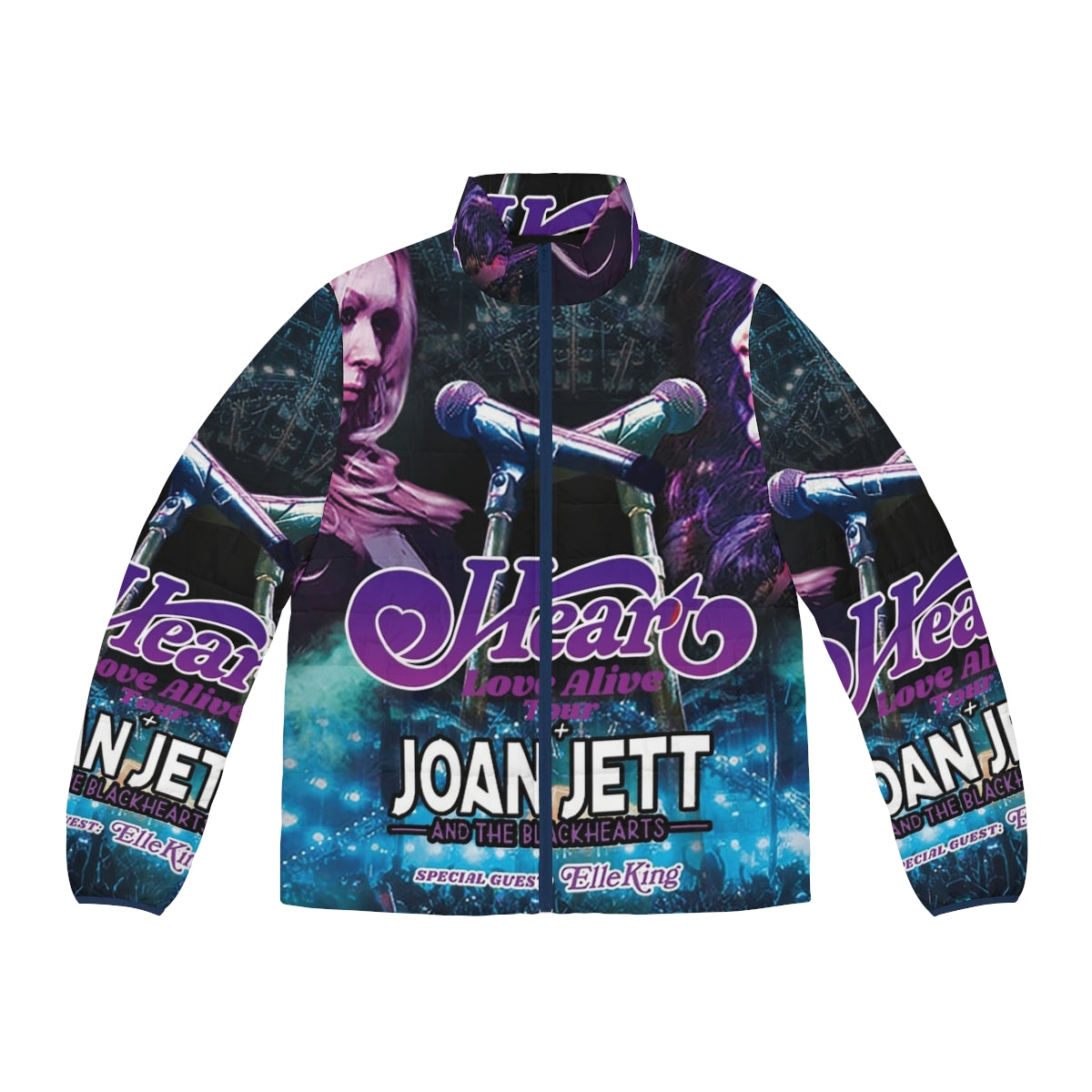 Love Heart Tour 2019 Puffer Jacket with Heart Music Album Cover Artwork