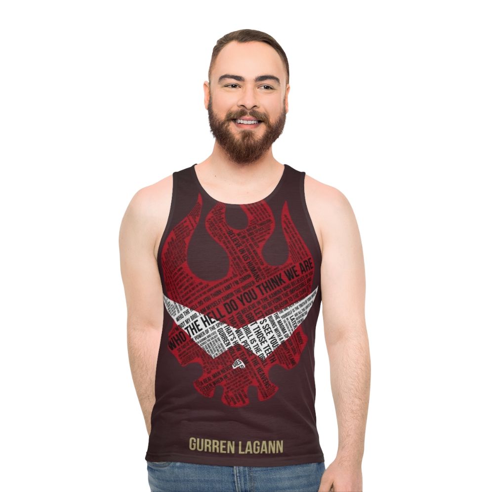 Gurren Lagann Typographic Unisex Tank Top - men