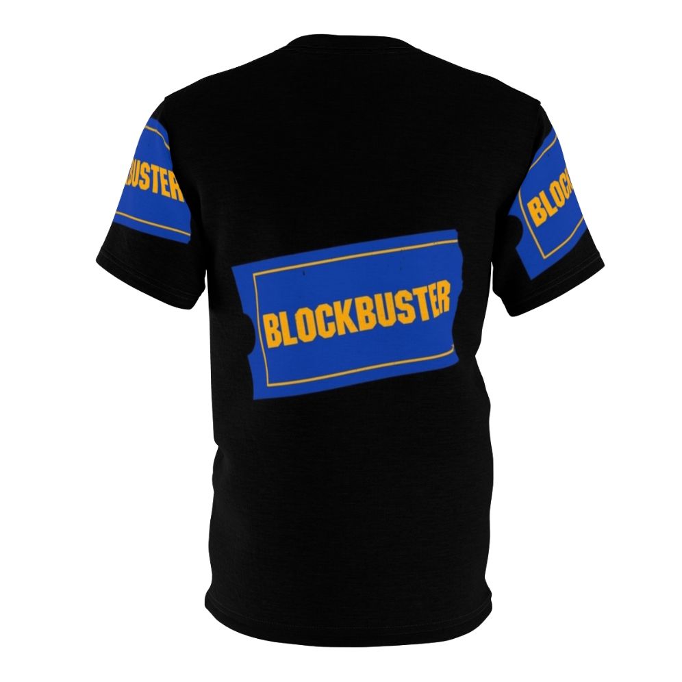 Retro Blockbuster Video logo graphic printed on a high-quality t-shirt - Back