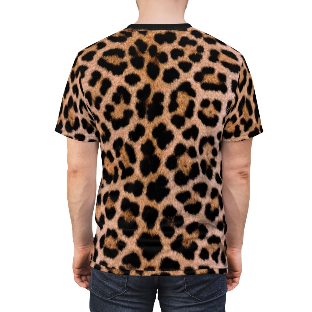 Cheetah print t-shirt with vibrant, realistic animal pattern - men back