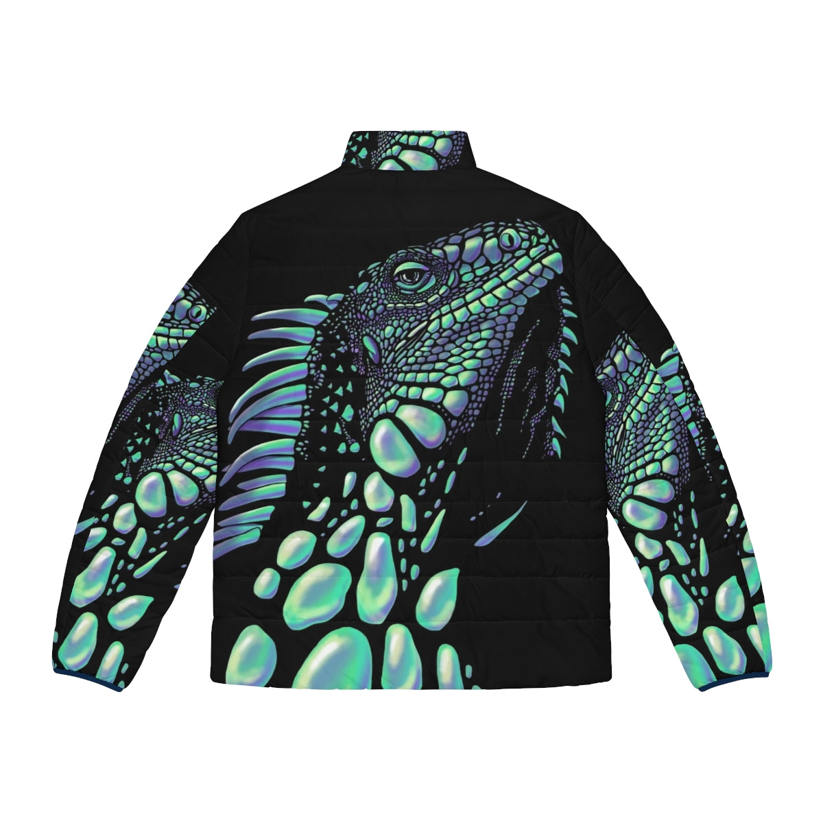 Iguana puffer jacket with soap bubble design - Back