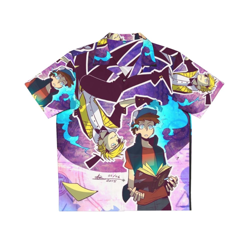 Gravity Falls inspired Hawaiian shirt featuring Bill Cipher and Dipper Pines