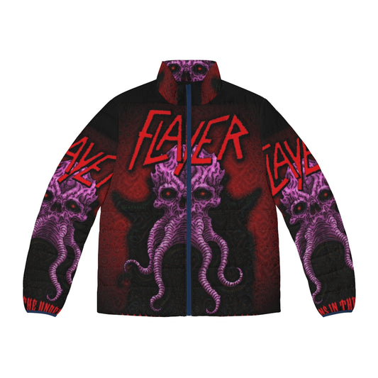 Dungeons & Dragons inspired puffer jacket featuring a mind flayer design