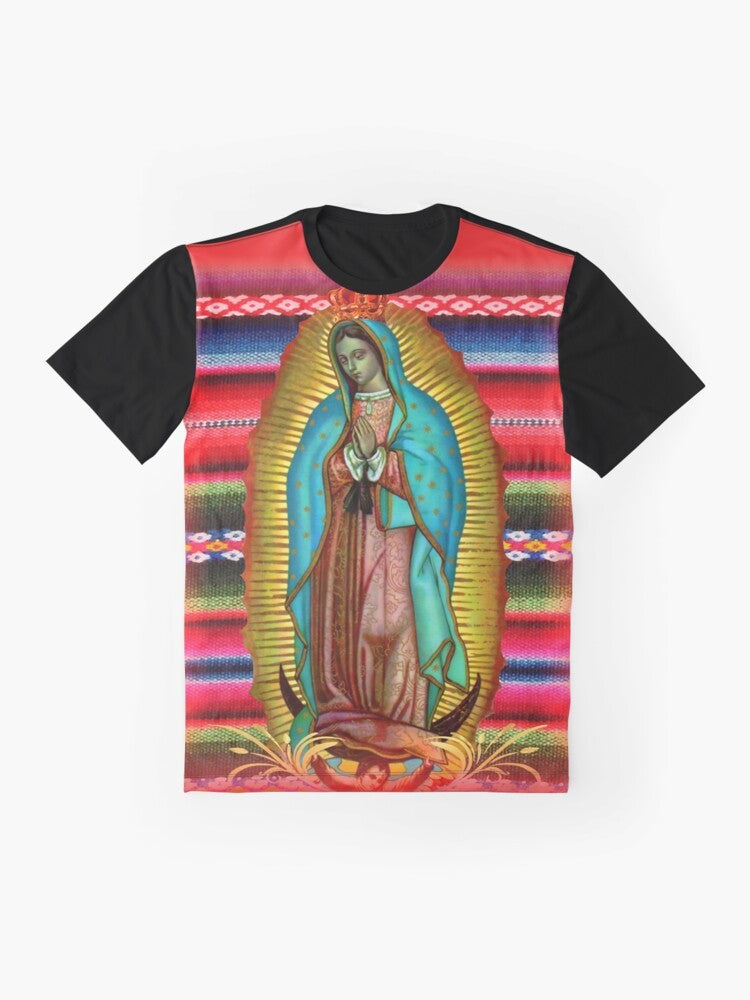 Our Lady of Guadalupe Virgin Mary Catholic Religious Graphic T-Shirt - Flat lay