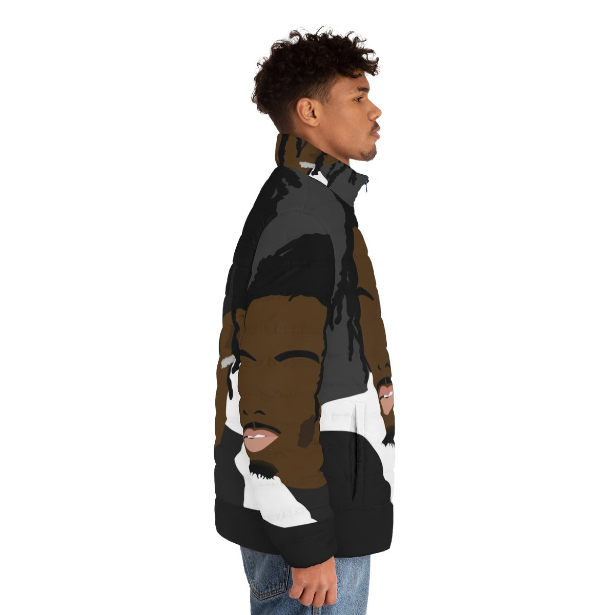 Playboi Carti Puffer Jacket featuring the artist's signature style - men side right