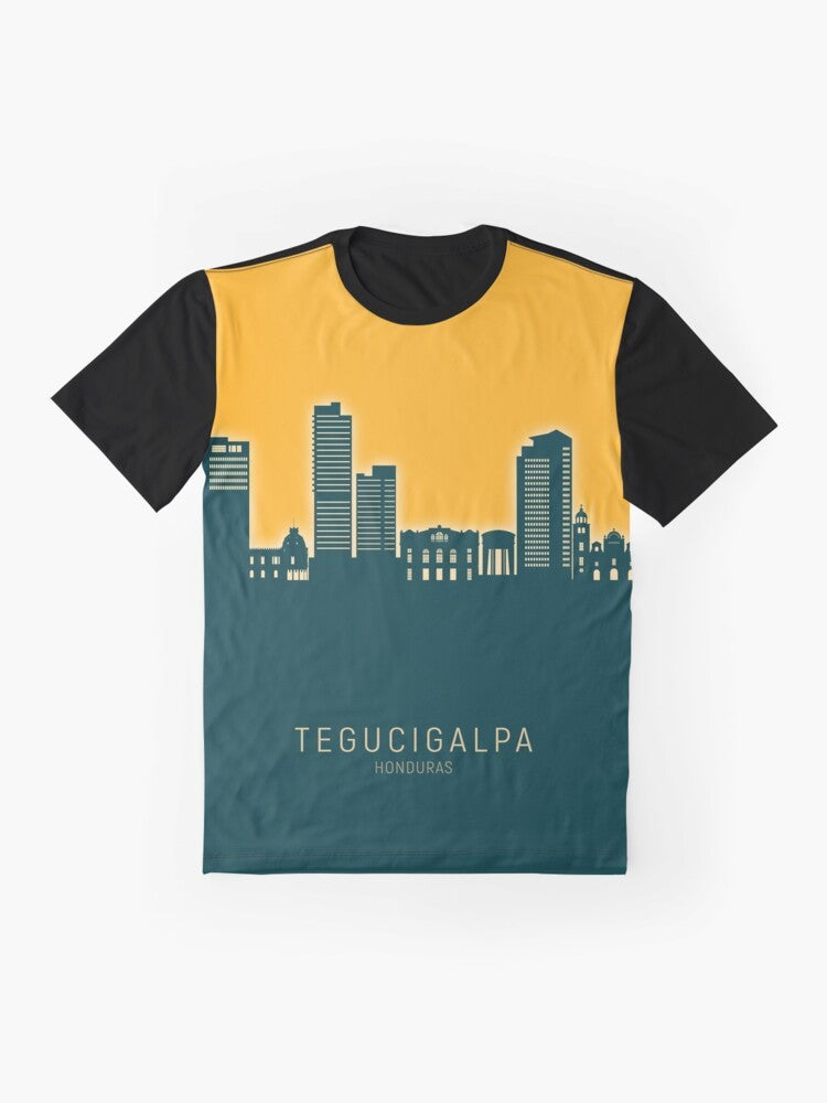 Tegucigalpa Honduras Skyline Graphic T-Shirt - Flat lay