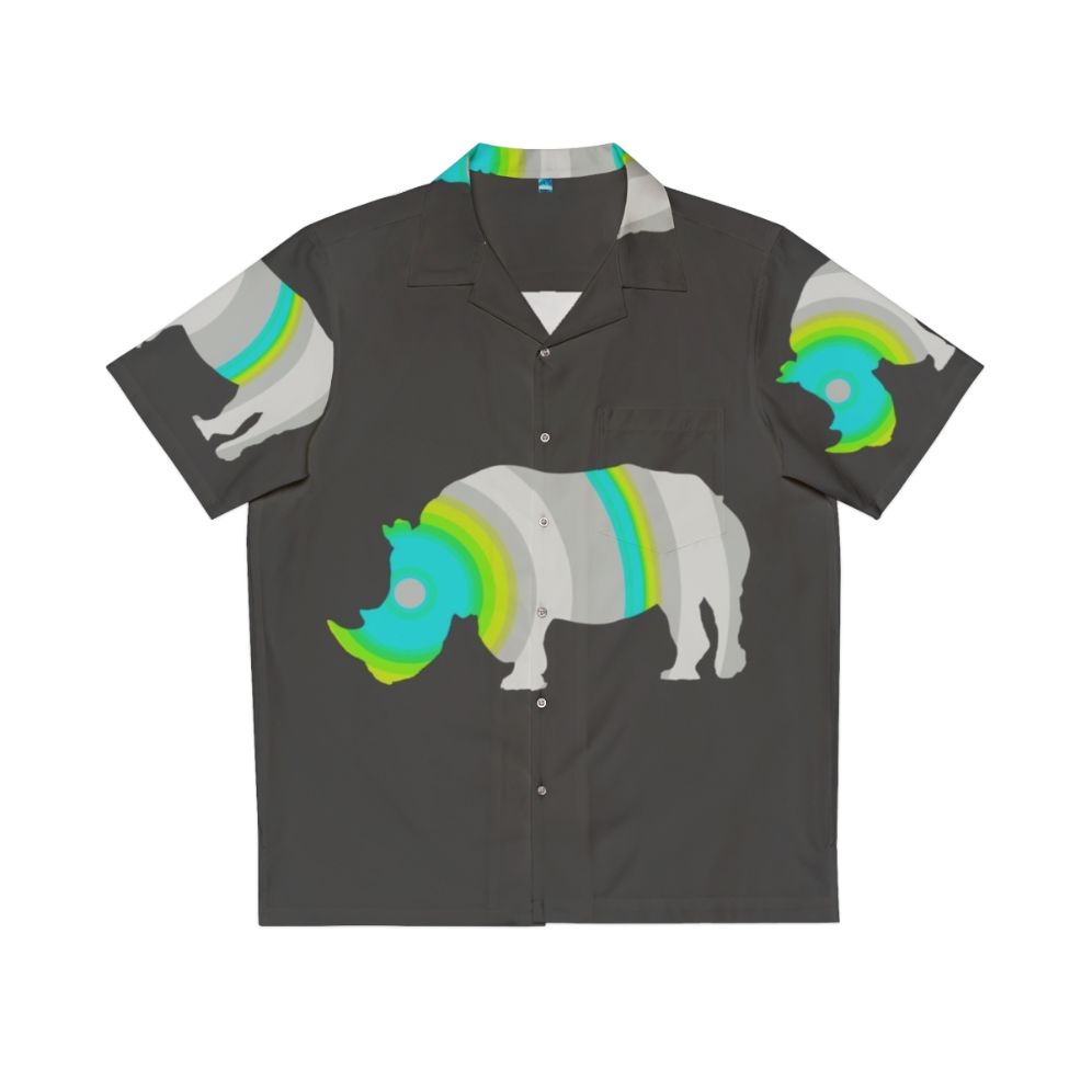 Rhino Hawaiian Shirt with Legendary Animals Nature Print