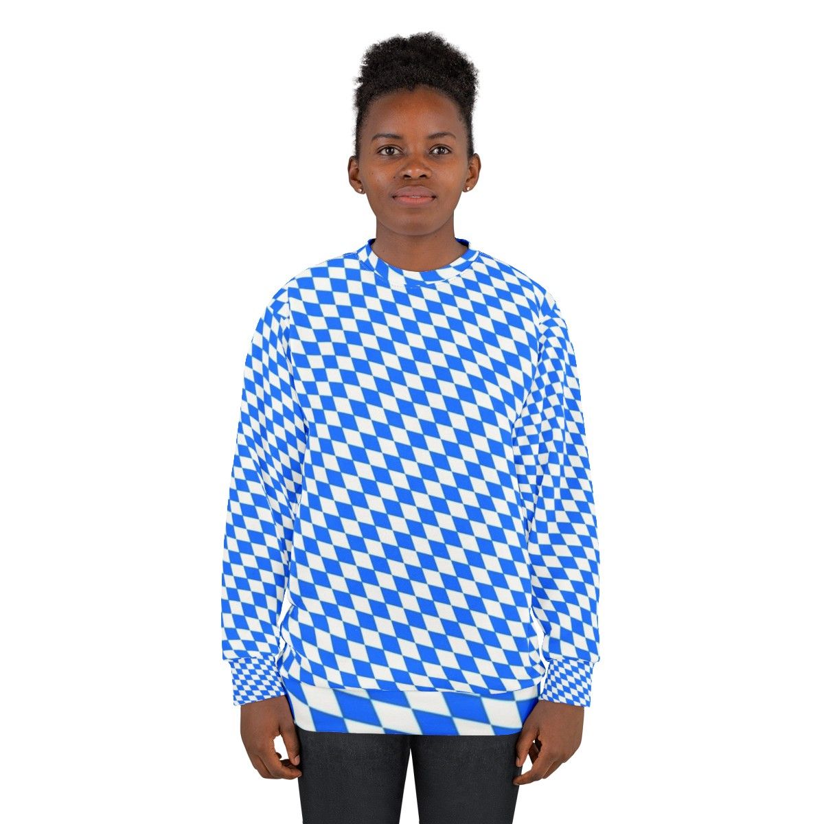 Bavarian Diamond Flag Pattern Sweatshirt - women