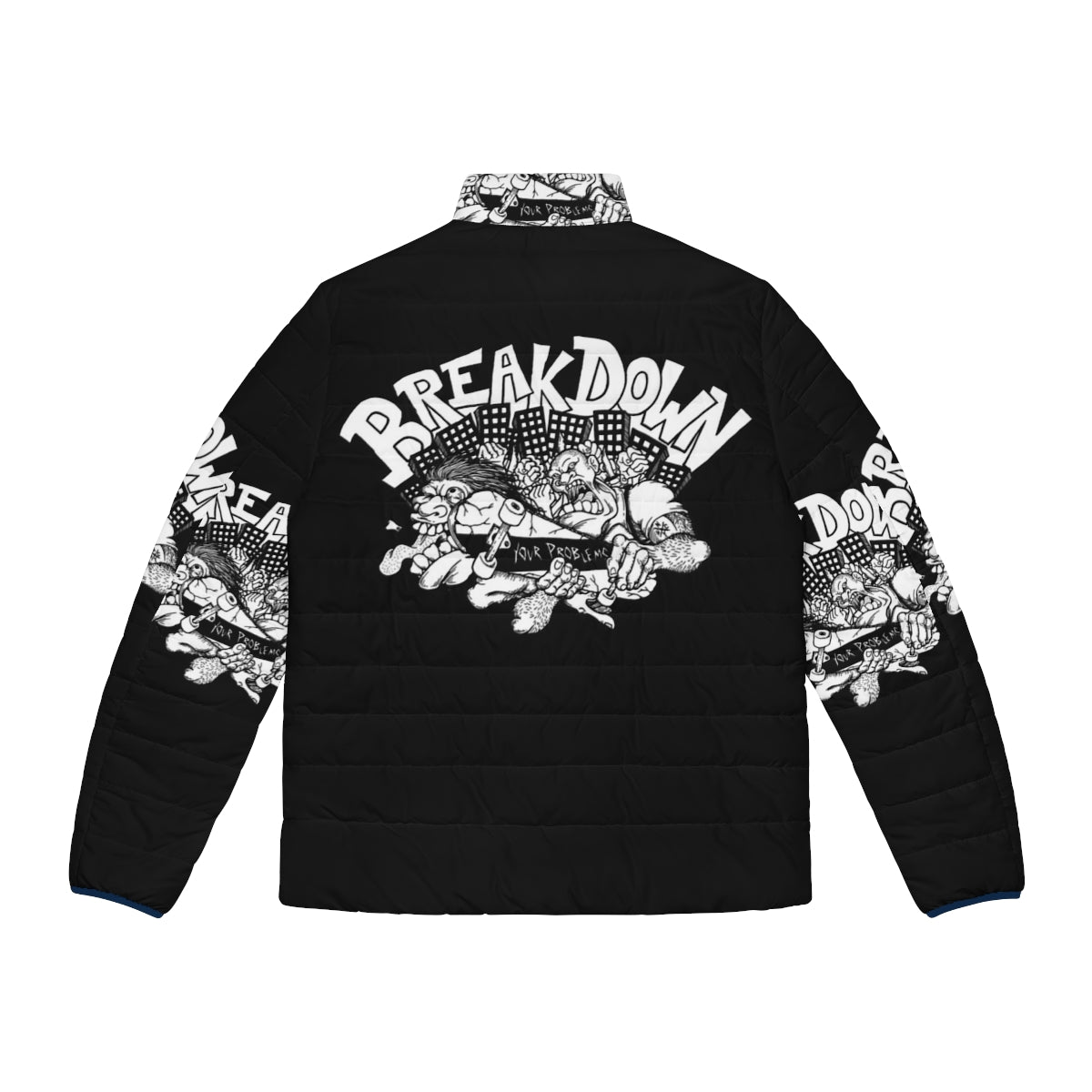 Breakdown HC Puffer Jacket - Hardcore Punk Inspired Street Fashion - Back