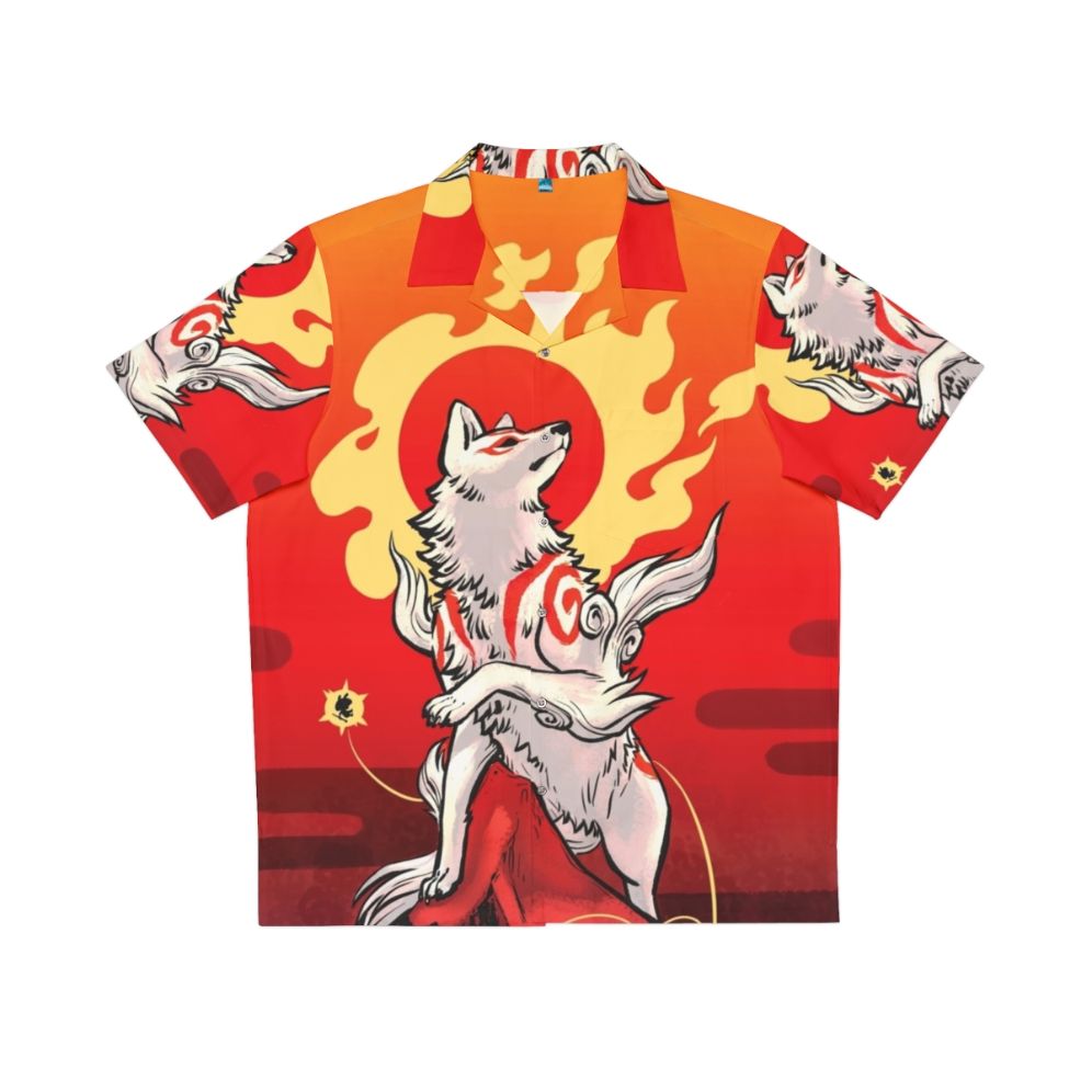 Amaterasu Sun Deity Hawaiian Shirt featuring Japanese mythology inspired design