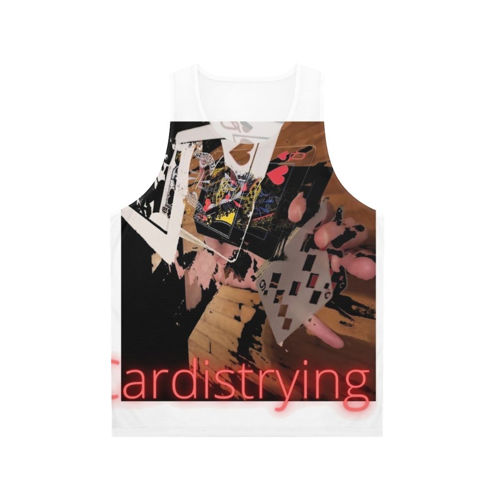 Unisex tank top featuring cardistry design