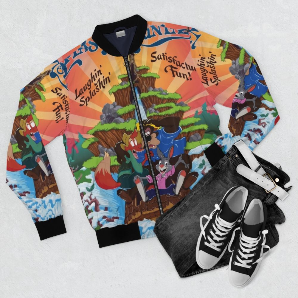 Splash Mountain Bomber Jacket featuring Disney and Looney Tunes animal characters - Flat lay