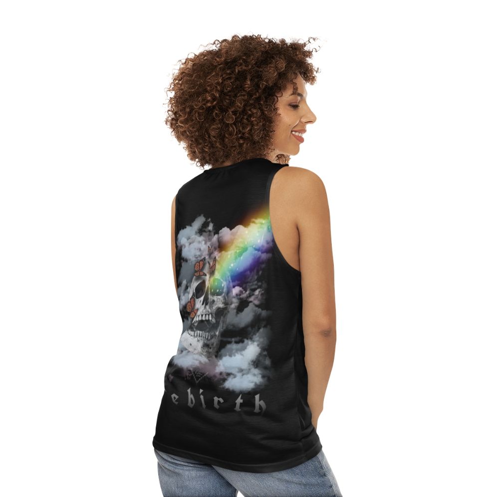 Rebirth Unisex Tank Top featuring digital art design - women back