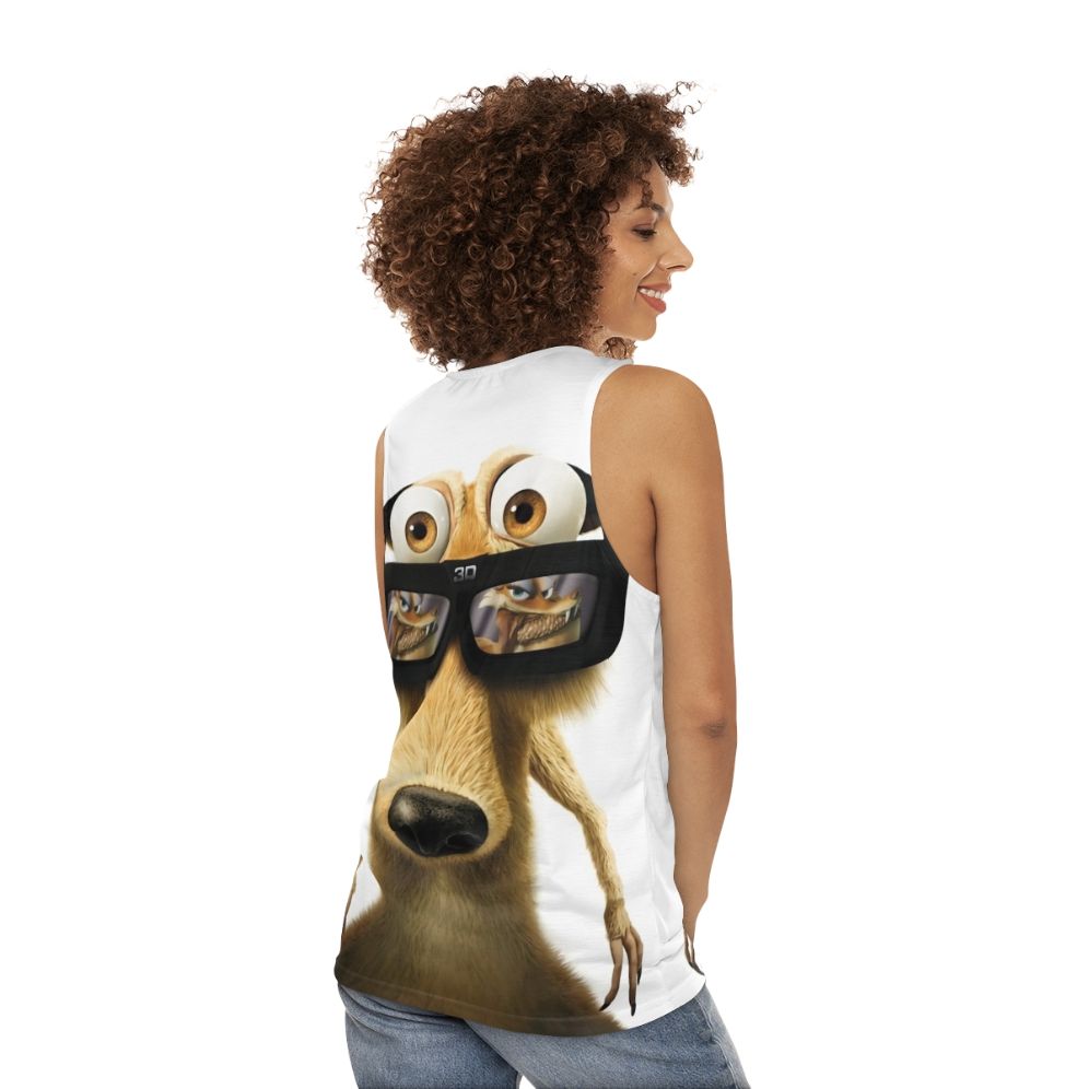 Unisex squirrel cartoon tank top - women back