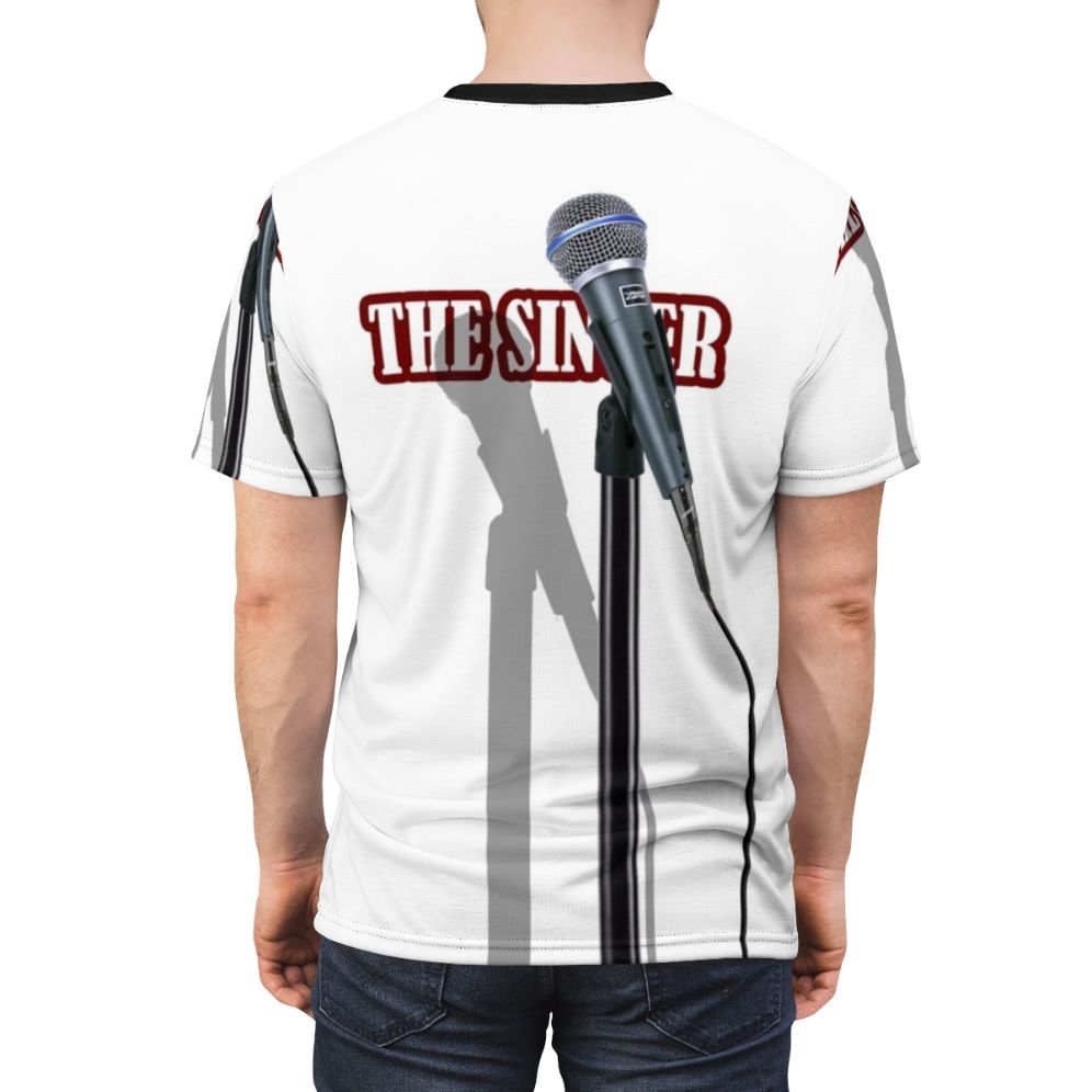 Singer microphone optical illusion graphic t-shirt - men back