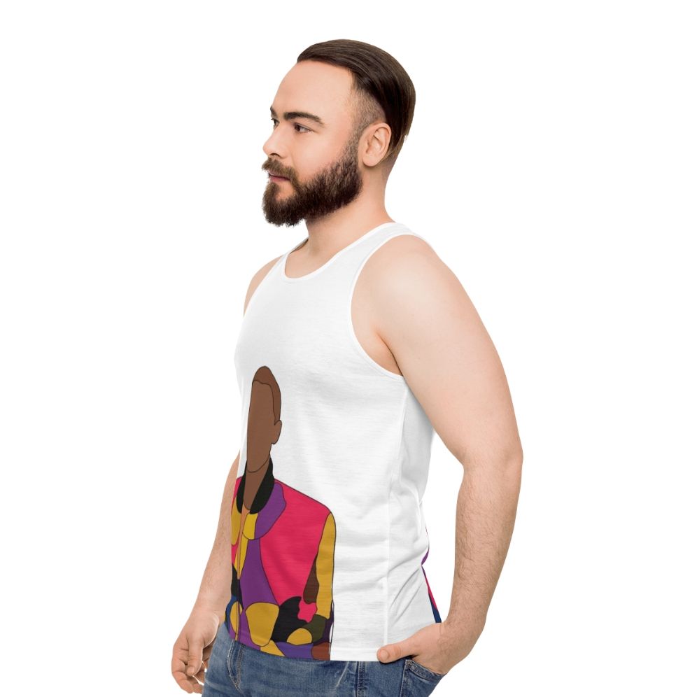 Unisex "Sex Education" tank top with Maeve Wiley and Otis Milburn graphic - men side