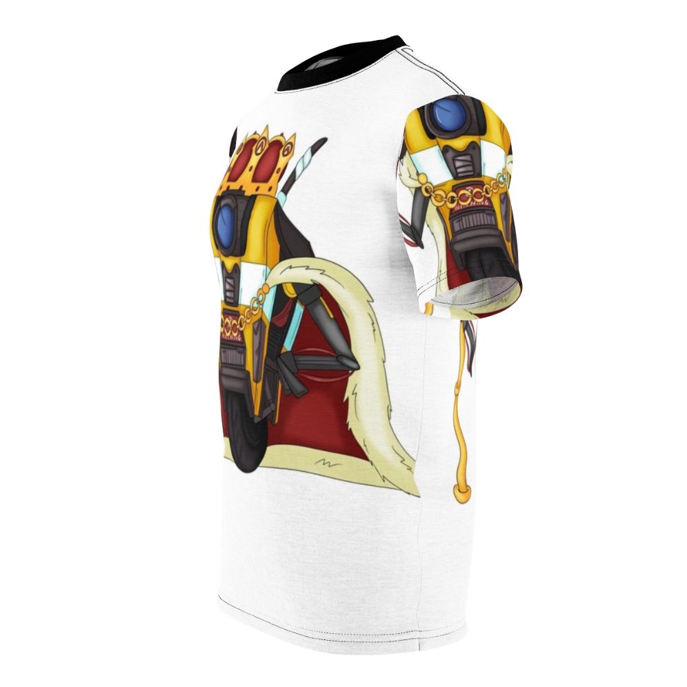 Borderlands-inspired t-shirt featuring the iconic Claptrap robot character - men left