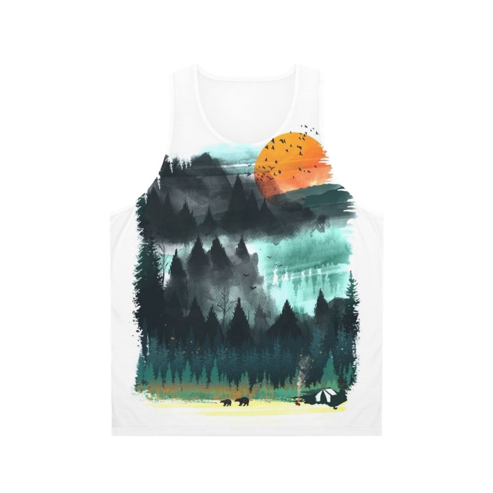 Watercolor wilderness unisex tank top