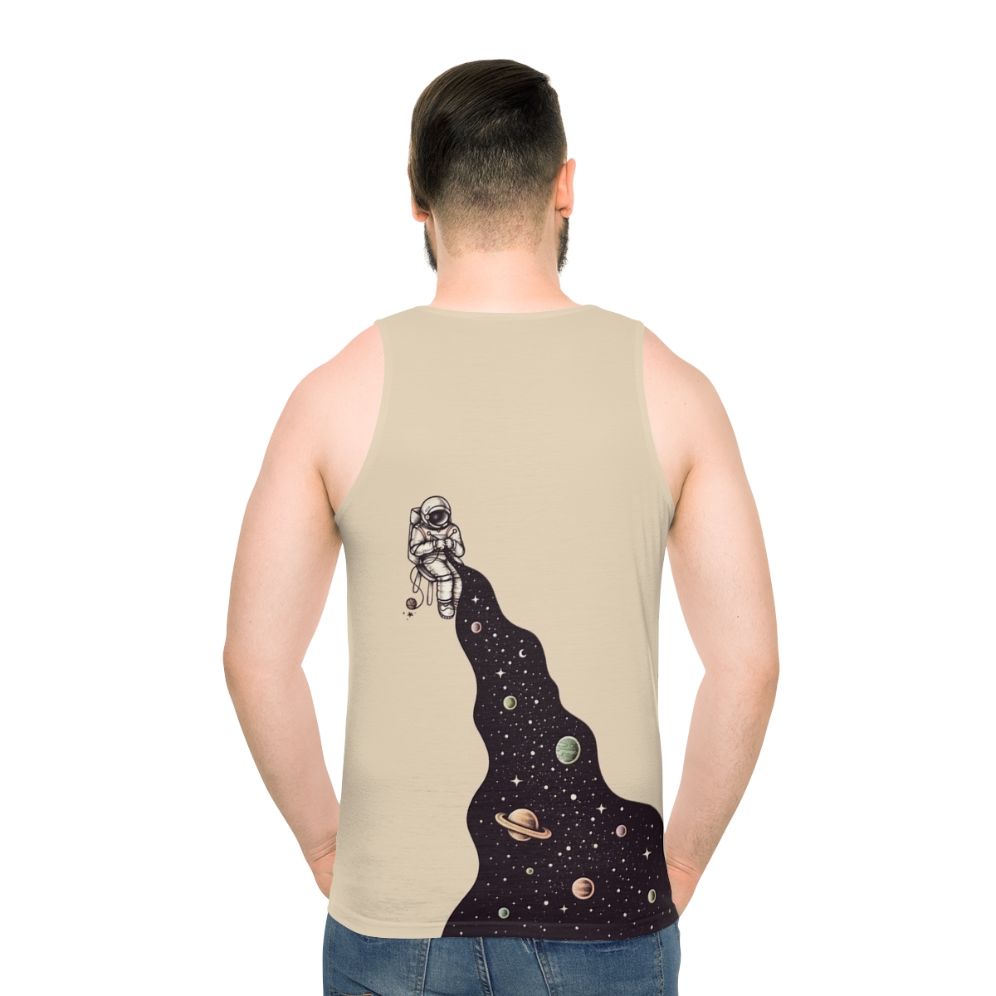 Unisex tank top with a cosmic, galaxy-inspired design - men back