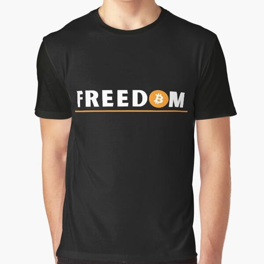 Bitcoin Original Graphic T-Shirt with the word 'Freedom'