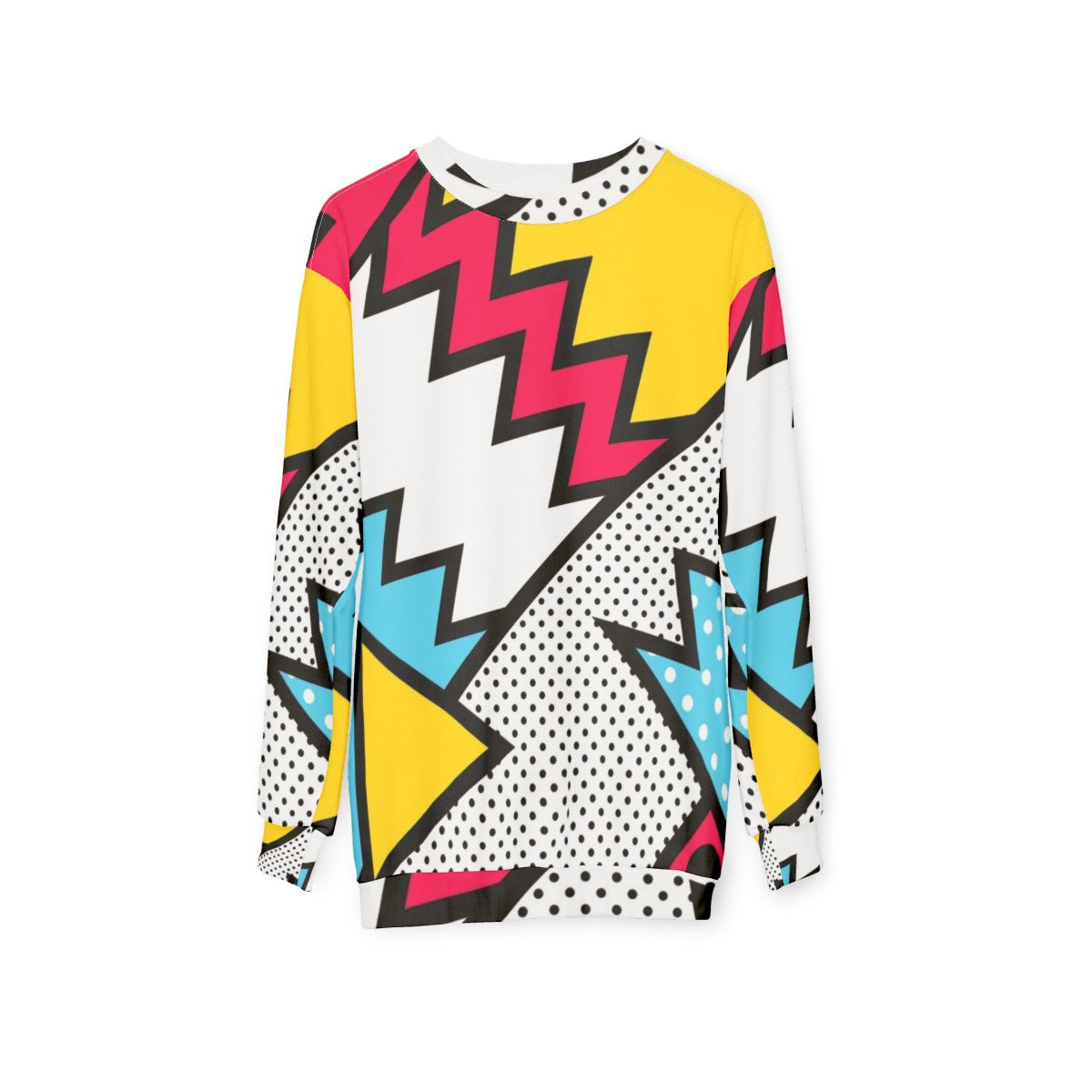 80s memphis pattern graphic sweatshirt - hanging