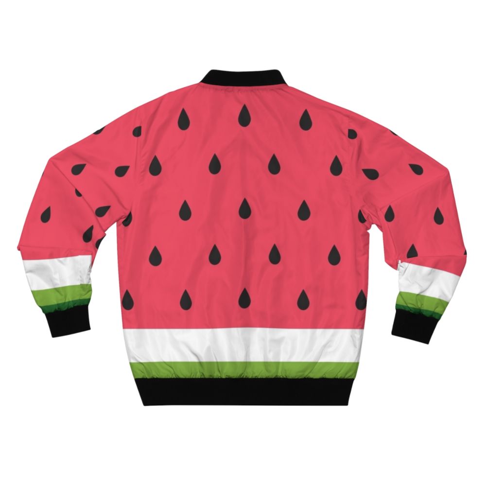 Colorful abstract watermelon pattern bomber jacket - Back